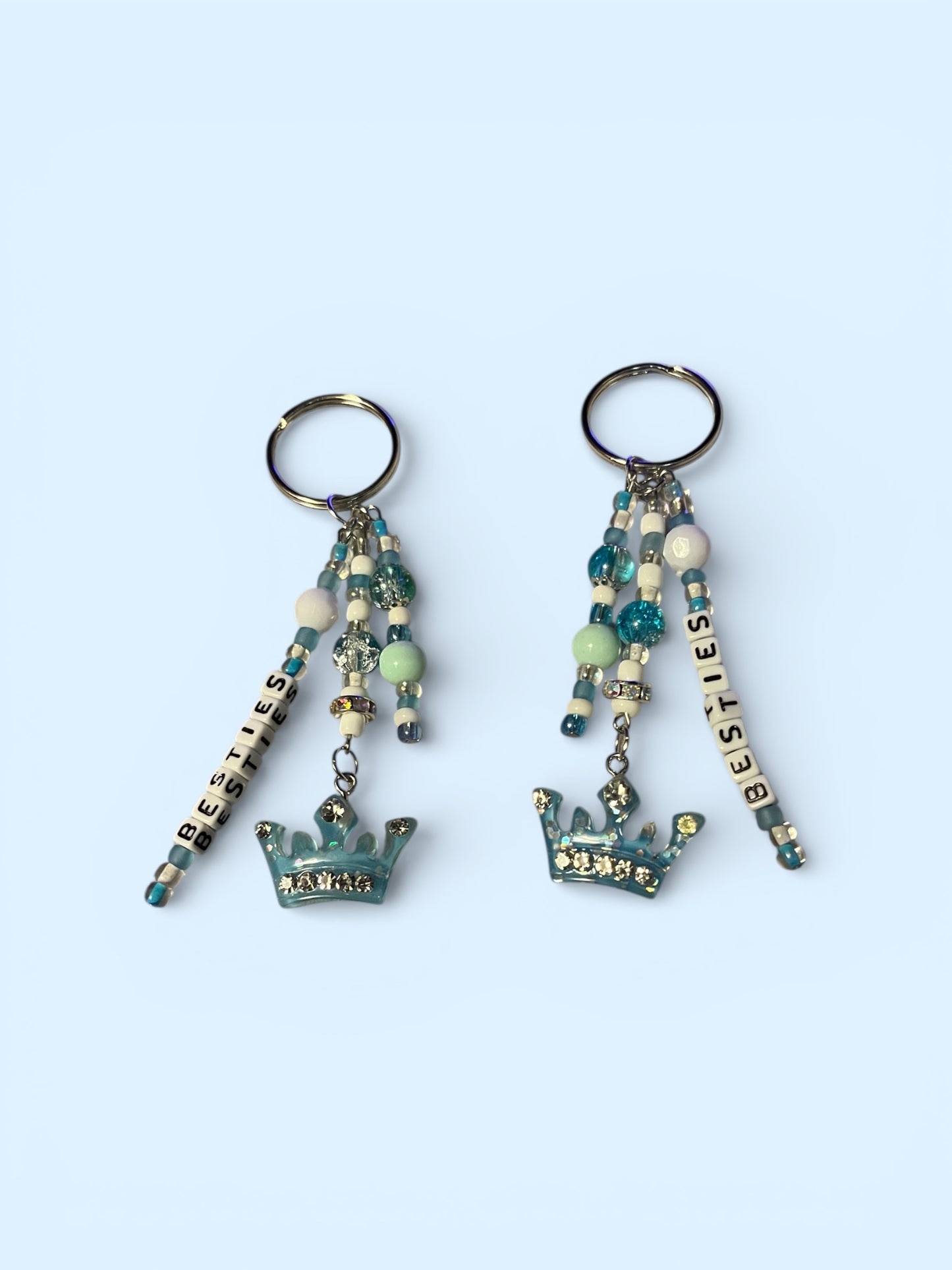Blue Crown Charm Besties Keychains